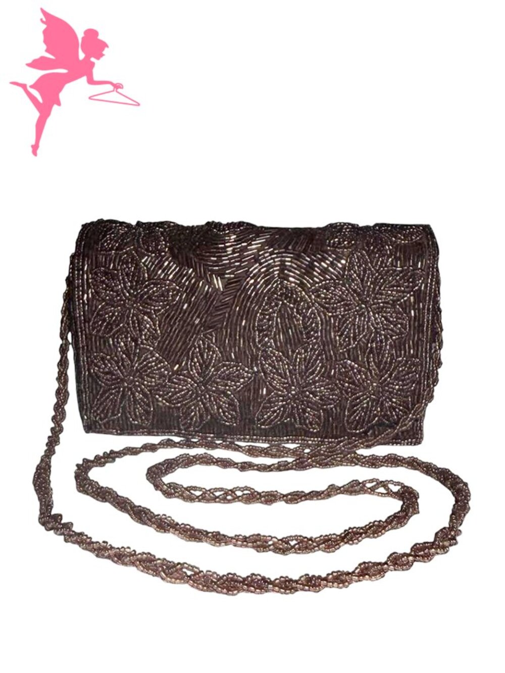 VINTAGE Chocolate Brown Box Shape Evening Bag
